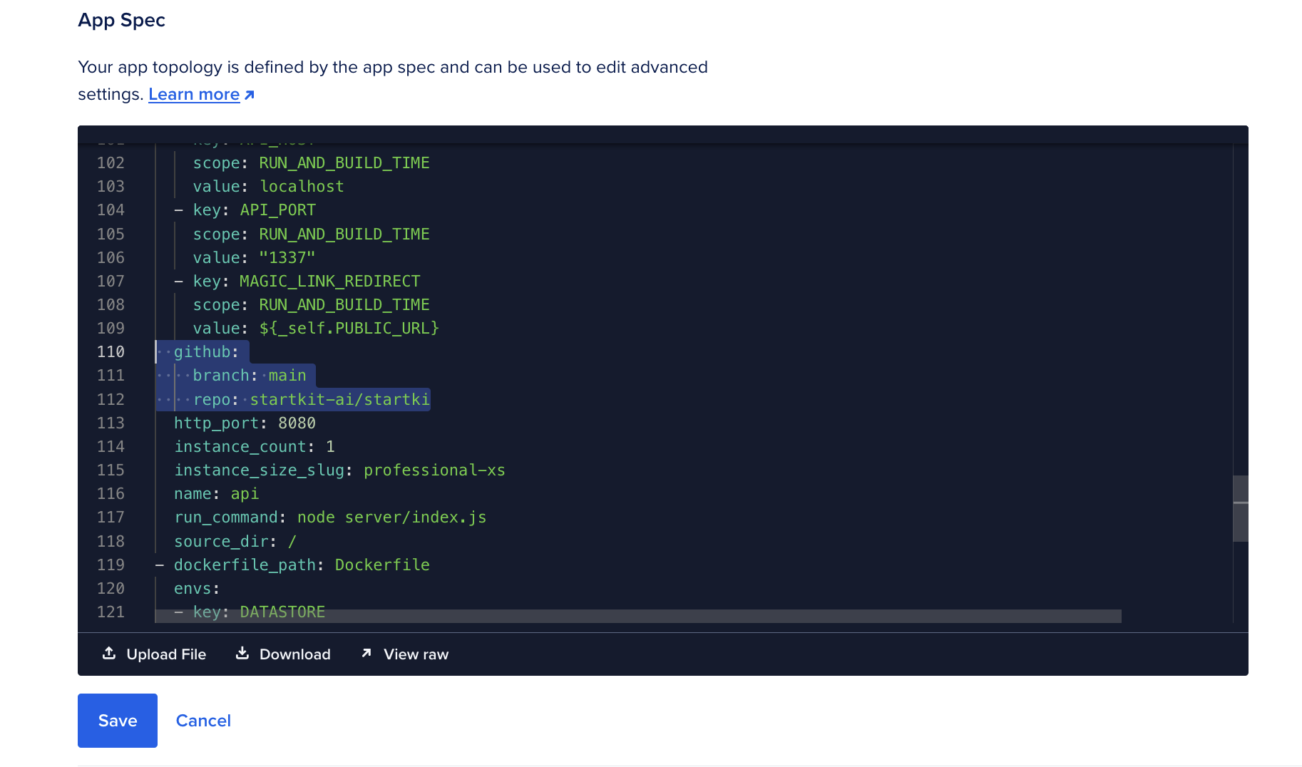 Change GitHub repo in App Spec