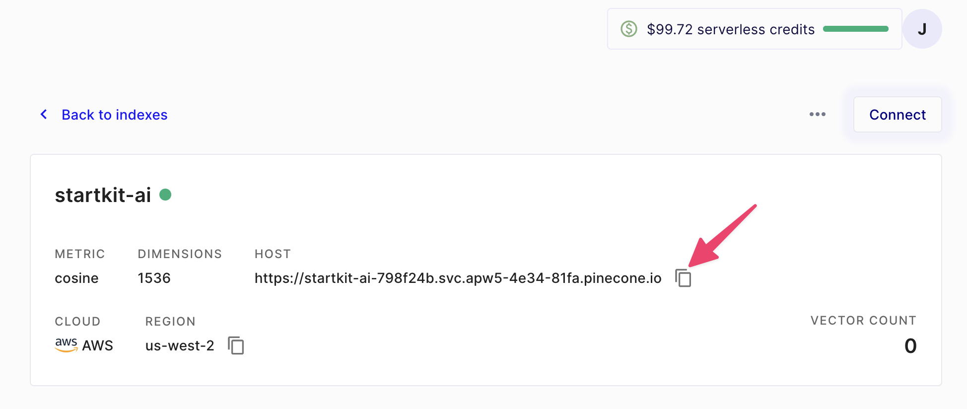 Pinecone Index Setup Done